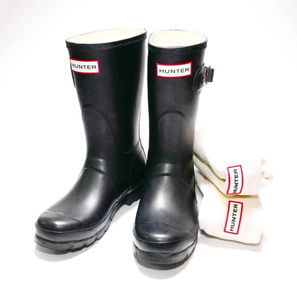 Hunter Rain Boots & Hunter Fleece Socks Size 35/36 - Picture 2 of 10